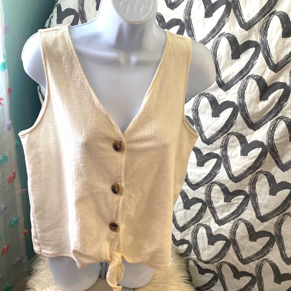 Button down tank top.